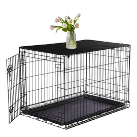 Pethiy Dog Crate Topper oxford cloth for Cages Collapsible Pet Crate Table Topper,Fits Most 24-48 inch Dog Crates (Dog Crate Not Include)-Black-36