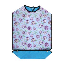 XINFULLWOL Adult Bib with Crumb Catcher. Waterproof and Reusable Clothing Protectors for Older Women for Men or Anyone Who Has Lost Motor Skills, P-1