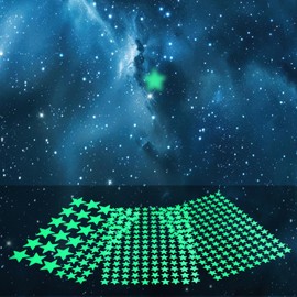 Shimmeroo 354Pcs Glow in The Dark Star Stickers,Glow Stars for Ceiling and Wall Decal Green Star Wall Stickers for Bedroom Ceiling Decals Party Birthday Decoration Gifts