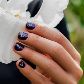 1 paquete con 9 planillas de calcomanías de tatuajes holográficos para aplicación en uñas