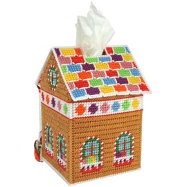 Herrschners Candy Lane Gingerbread Tissue Box Plastic Canvas Kit