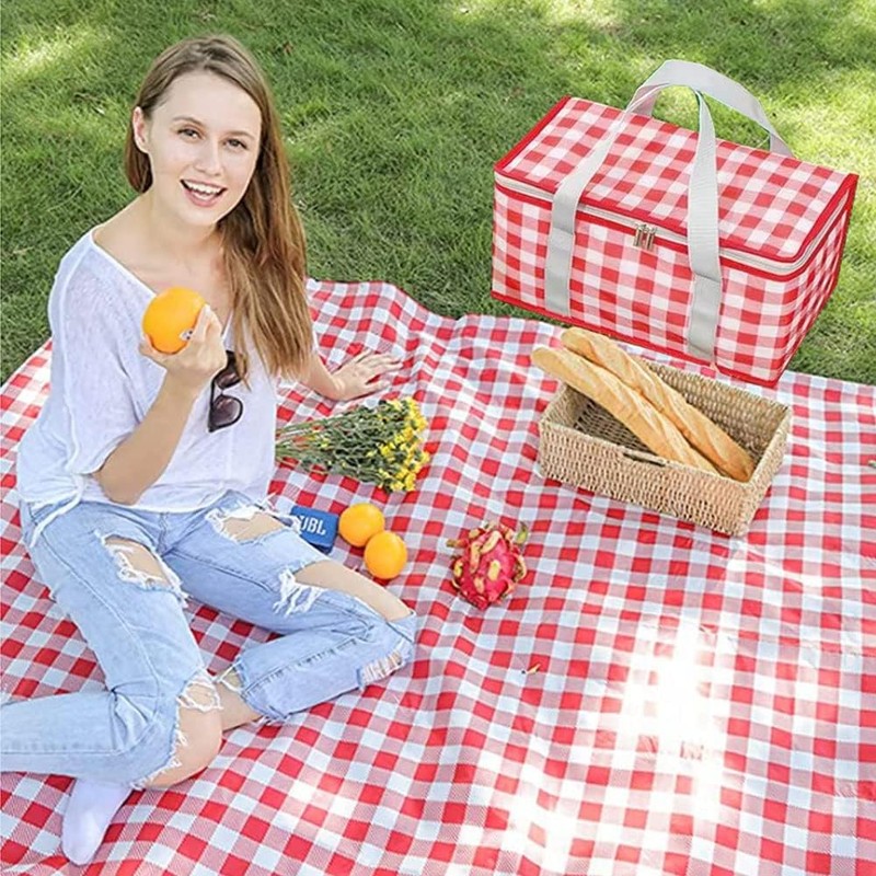 DIELOVEHUA Picnic Bag, Thermal Bag, Cooler Bag with Zip, Reusable,