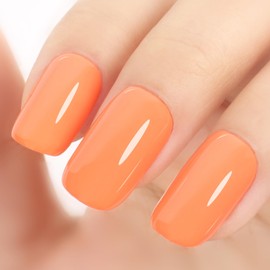 TUTUYU Orange Gel Nail Polish, 15ML Pumpkin Orange Gel Polish for DIY Nail Art at home or Manicure Salon,Summer Fall Color Gift for Girl Women - GP0045