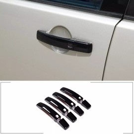BEBECAR Piano Black Car Smart Door Handle Cover Trim Set For Land Rover LR4 2010-2016