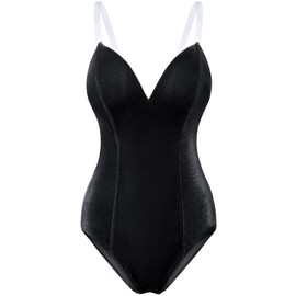 Women Velvet Bunny Costume Bunny Girl Suit Costume Senpai Cosplay One Piece Bodysuit Stockings Set(Black L)