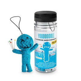 5er-MIX: Voodoo Doll in Dose | lustige Mini-Voodoo-Puppe to go | Arbeitswelt, Weltfrieden, Allgemeine Angelegenheiten, Liebe & Freundschaft, Die Bucklige Verwandtschaft Voodoo-doll | imaginäre Liebkosungen für fast Jeden