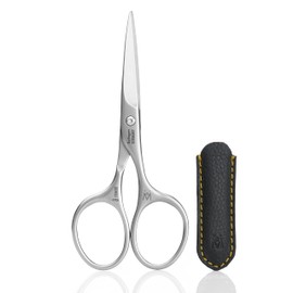 GERMANIKURE Beard and Mustache Scissors - FINOX Stainless Steel Professional Manicure Tools in Corj Case - Ethically Made in Solingen Germany - 4706