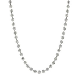 PORI JEWELERS Italian 925 Sterling Silver Bead Diamond-cut 2mm Chain Necklace (16"-30" available) (18) (16)