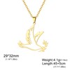 Amaxer Adjustable Dove Necklaces for Women Stainless Steel Olive Branch