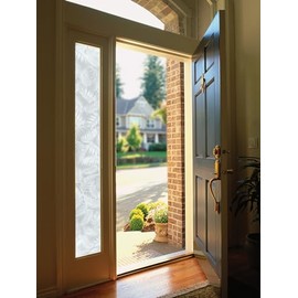 Artscape Etched Palm Sidelight | Decorative Privacy Window Film with Etched Frosted Glass Pattern | Non-Adhesive & UV Protection | Easy to Apply & Removable | 12 x 73 Inches | Made in USA