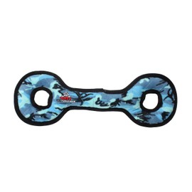 TUFFY - World's Tuffest Soft Dog Toy - Ultimate Tug-O-War-Squeakers-Multiple Layers. Made Durable, Strong & Tough. Interactive Play (Tug, Toss & Fetch).Machine Washable & Floats. (Camo Blue 2 Pack)