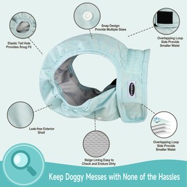 Tuiskusa Reusable Washable Dog Diapers Female, Highly Absorbent Doggie Diapers, Size Adjustable Puppy Diapers for Dog Period Panties(5 Pack) (XX-Large, Solid Color 5-Pack)