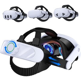 Head Strap for Meta Quest 3S/Quest 3/Quest 2 with , 8000mAh  Pack VR Headset Accessories Adjustable Elite Strap Replacement for Oculus - Color: White