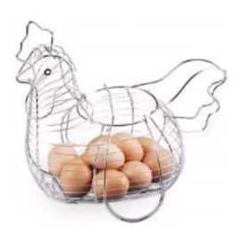 Mainstays Huevera Canasta De Acero Cromado Para Huevo Forma Gallina