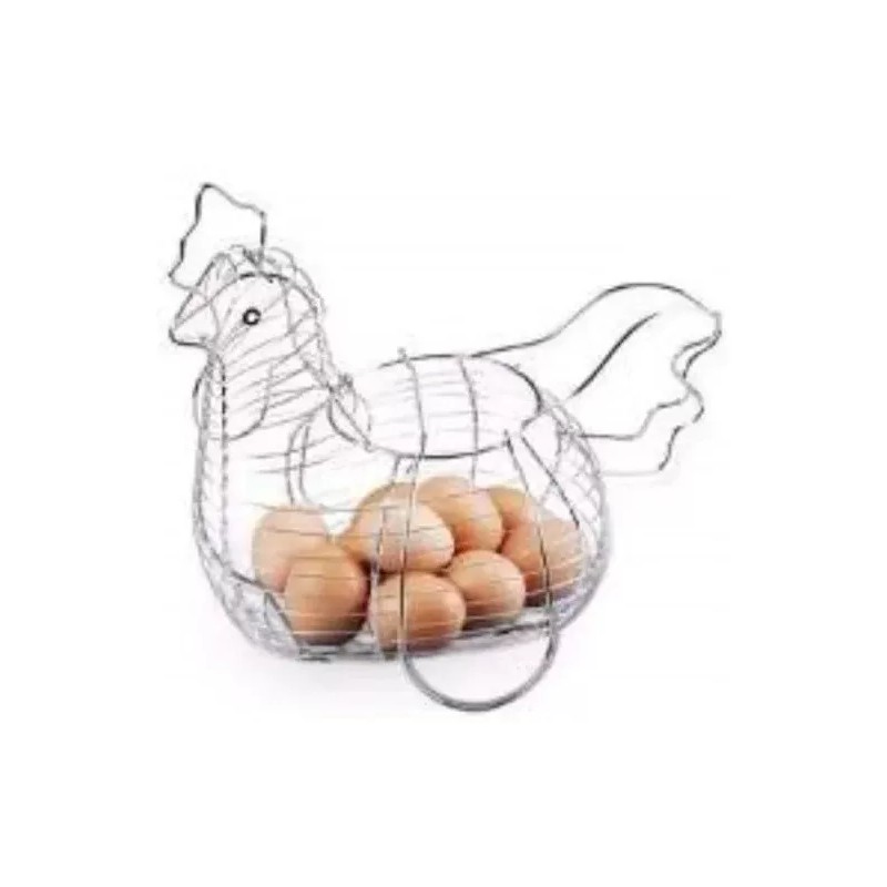 Mainstays Huevera Canasta De Acero Cromado Para Huevo Forma Gallina