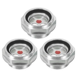 PATIKIL Air Compressor Oil Sight Glass, 3 Pack M24x1.5 Male Thread Aluminum Alloy Oil Liquid Level Gauge Air Compressor Parts with O-ring