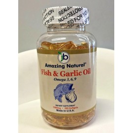 Amazing Natural Fish & Garlic Oil 1000 mg Omega 3,6,9 200 Softagels