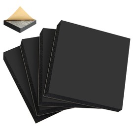 Storystore 4 Pcs Adhesive Foam Padding Black - 4 x 4 x 3/4 Inch Closed Cell Sheet, Anti-Slip Neoprene Anti Vibration and Soundproof