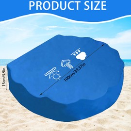 XIEXIESHER Sandpit Shell Cover, Blue, Round, 100 cm Tarpaulin, Sand Shells for Children, Small Sand Shell Tarpaulin