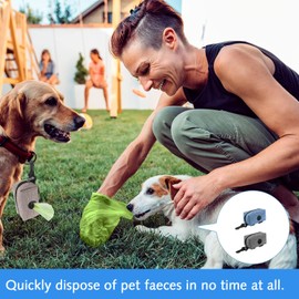 Dog Poop Bag Holder Dog Waste Bag Holders Dog Poop Bag Dispenser with Hook Clip Portable Dog Poop Bags Holder Waste Bag Dispenser for Pet Lover Walking, Running or Hiking. (Gray)