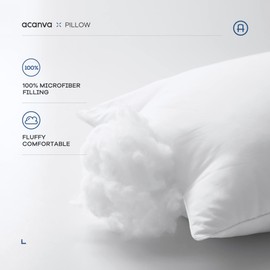 Acanva Premium Throw Pillow Inserts with Microfiber Filled, Lumbar Support Decorative Stuffer for Sofa Bed Couch & Chairs, 12x20, 2 Count, White