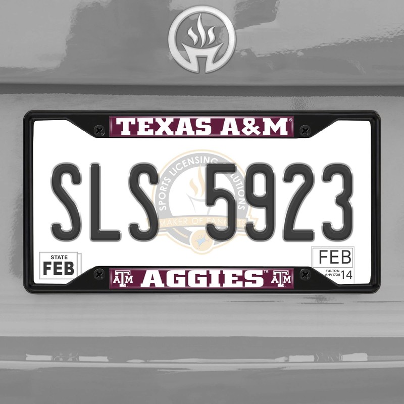 FANMATS 31285 Texas A&M Aggies Metal License Plate Frame Black