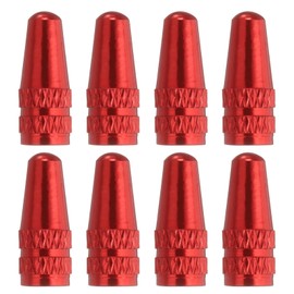 sourcing map 8pcs Bike Valve Caps Anodized Aluminum Road Bicycle Air Tire Valve Caps Dust Caps for MTB Road Racing Bicycle, Red