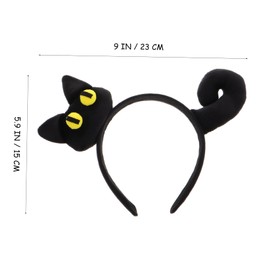 FRCOLOR Cartoon Cat Hairband Headbands Costume Cat Ears Hairband Headwear Ear Headband Furry Head Band Black Plush