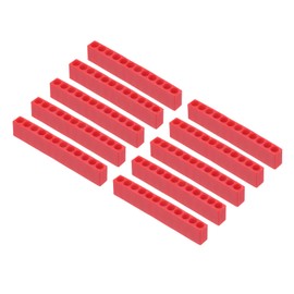 sourcing map 10pcs Plastic Hex Shank Screwdriver Bit Holder Organizer 12 Holes 1/4 Inch Plastic Drill Bits Storage Case for Any 1/4" Hex Shank Metal Driver Bits Use, Red