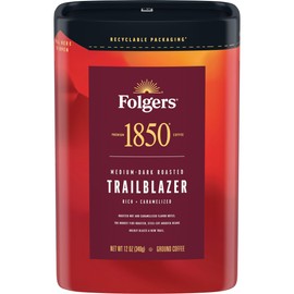 Folgers 1850 Trailblazer Medium-Dark Roast Ground Coffee, 12 Ounce (Pack of 6)