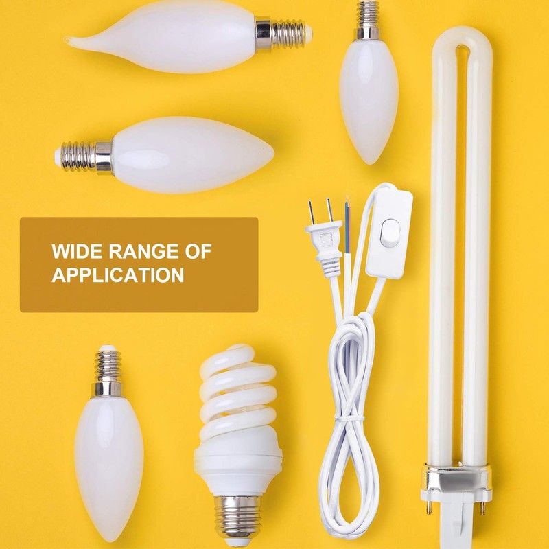 10 Packs Lamp Cord Set with Plug and Switch Pure
