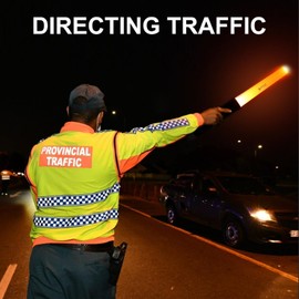 UltraFire Traffic Rod LED Torch with Holster, 1000 Lumens Signal Rod Torch for Traffic Control, Parking, Airport, 5 Modes with Red Flashing Mode, Orange Cone Signal Stick