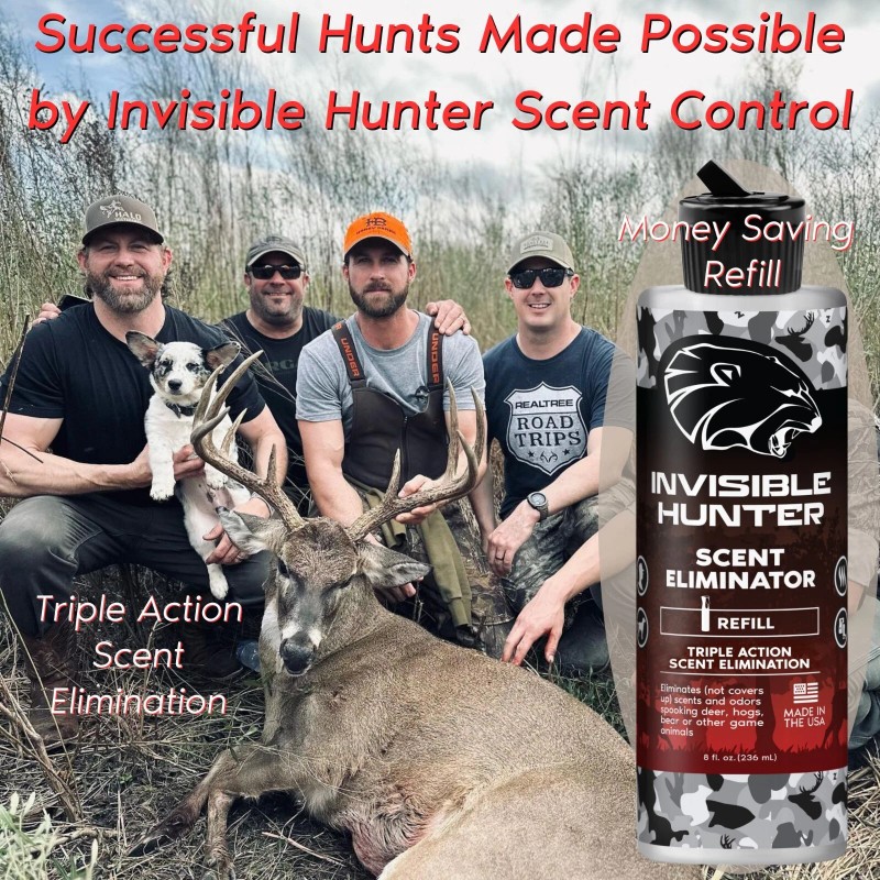 Invisible Hunter Scent Elimination 8oz Refill; Triple Action Scent Control