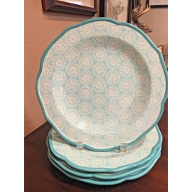 Pioneer Vintage Pioneer Woman HYACINTH Dinner Plates ~ Set of 4