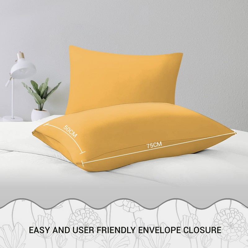 Pamposh Pillow Cases 2 Pack Super Soft Brushed Microfibre Pillow