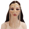 EINCORN Faux Crystal Masquerade Mask Veil Face Chain Belly Dance