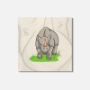 Unbranded Rhino Animal 4'' X 4'' Square Wooden Coaster