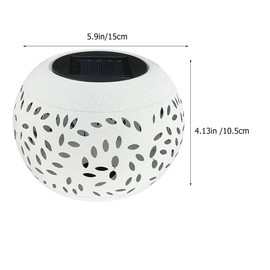 Mipcase Solar Ornament Light Vintage Desk Lamp Outdoor Solar Light Out Door Decor Solar Lantern Outdoor Yard Solar Light Lawn Decorations Wrought Iron Imitation Ceramic Garden Light White