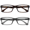 MM92-27 -2.00 Nearsighted Glasses - Brown/Tortoiseshell/Grey (Pack of 2)