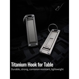 sayram ST5 Titanium Purse Hook for Table – Foldable Bag Hanger with Anti-Slip Arm – Portable Handbag Holder for Dining, Office, and Travel (Polished)