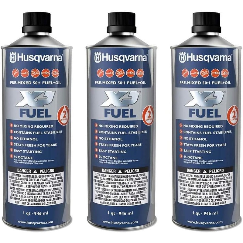 Husqvarna XP Pre-Mixed Fuel and Engine Oil Quart (3 Pack),Blue