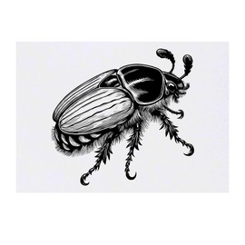 'Cockchafer Beetle' Temporary Tattoo - Water Resistant, Skin-Safe, Non-Toxic Transfer (TO00085185)