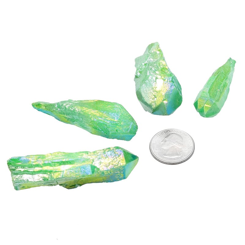 Nupuyai 460g Natural Rock Crystal Tip Irregular Titanium Garden Decoration