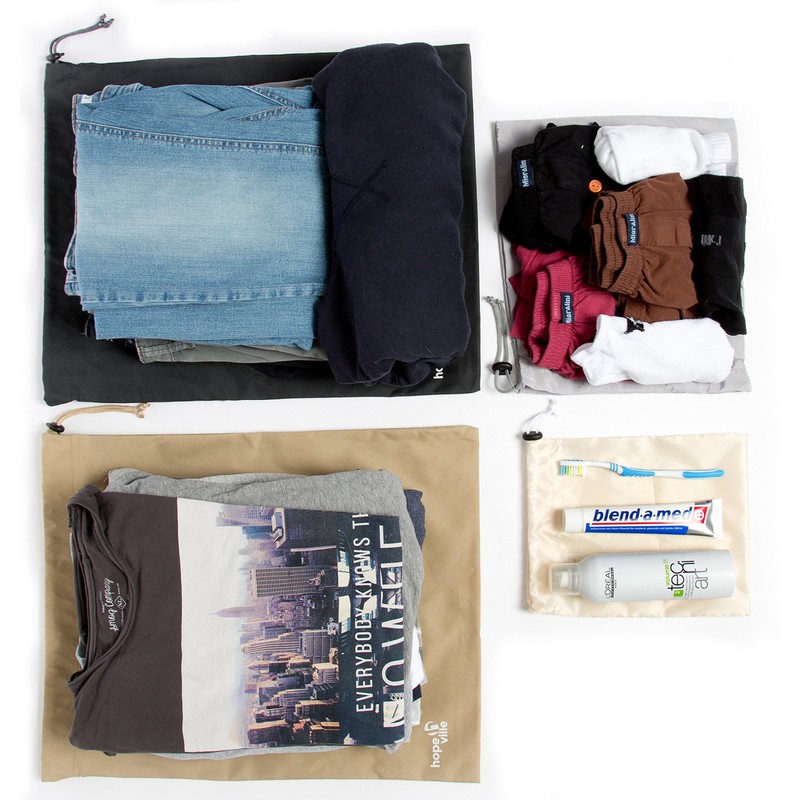 HOPEVILLE Pack Bag Set of 4, Organiser Bag for Suitcase,