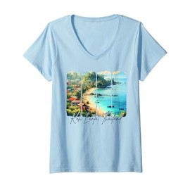 Womens Koh Lanta Thailand Traveling Trip Koh Lanta Summer Vacation V-Neck T-Shirt