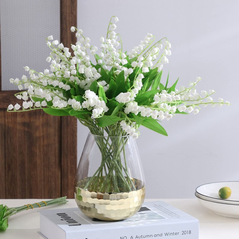 Emivery Artificial Lily of The Valley, 20pcs White Faux Flowers