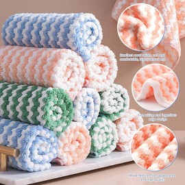 6 piezas de pao de limpieza de microfibra; pao para platos; toalla de cocina; estropajo; trapo; trapo de cocina; toalla de cocina; trapo para auto; trapo para limpieza de vidrios (Rosa, 25 25 cm)