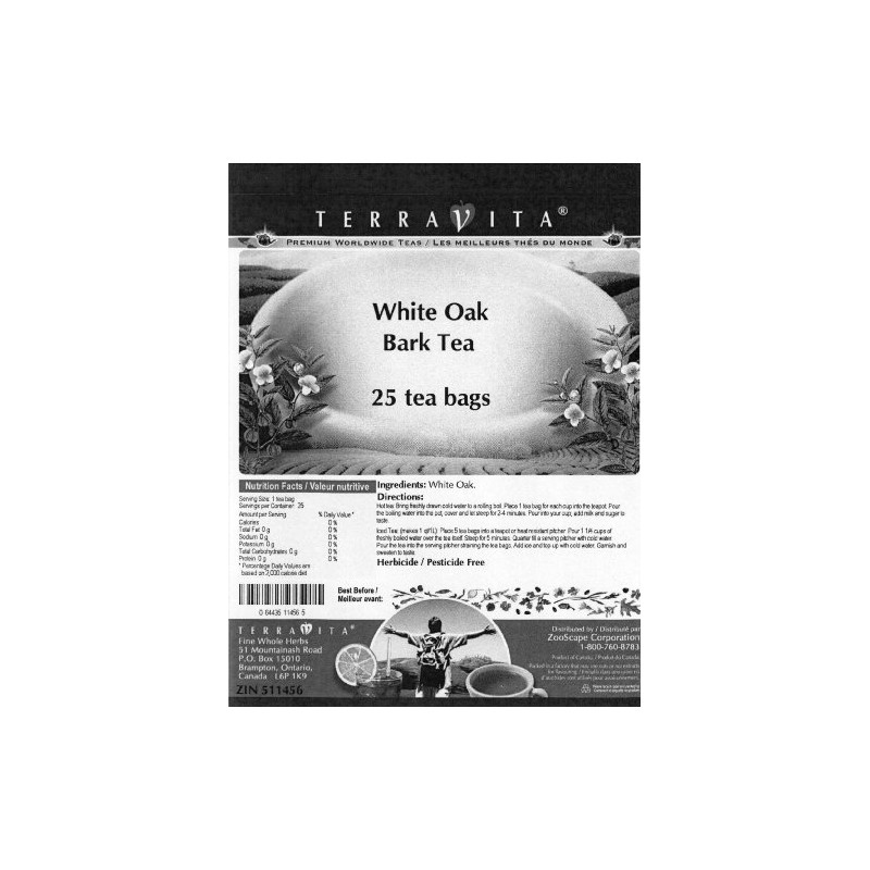 White Oak Bark Tea (25 tea bags, ZIN: 511456)