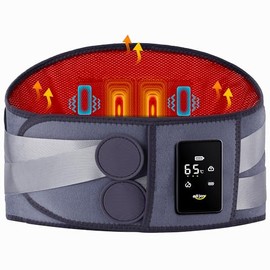 ALLJOY 170 cm Heat Belt Back Heating Pad Wireless Massager 5000 mAh Heating Pad with Automatic Shut-Off Heat Cushion for Back with 5 Massage Modes 3 Heat Levels Gifts for Men Women