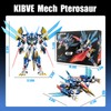 KIBVE Deformation Dinosaur Mech Building Blocks Set T-Rex Triceratops Pterosaur